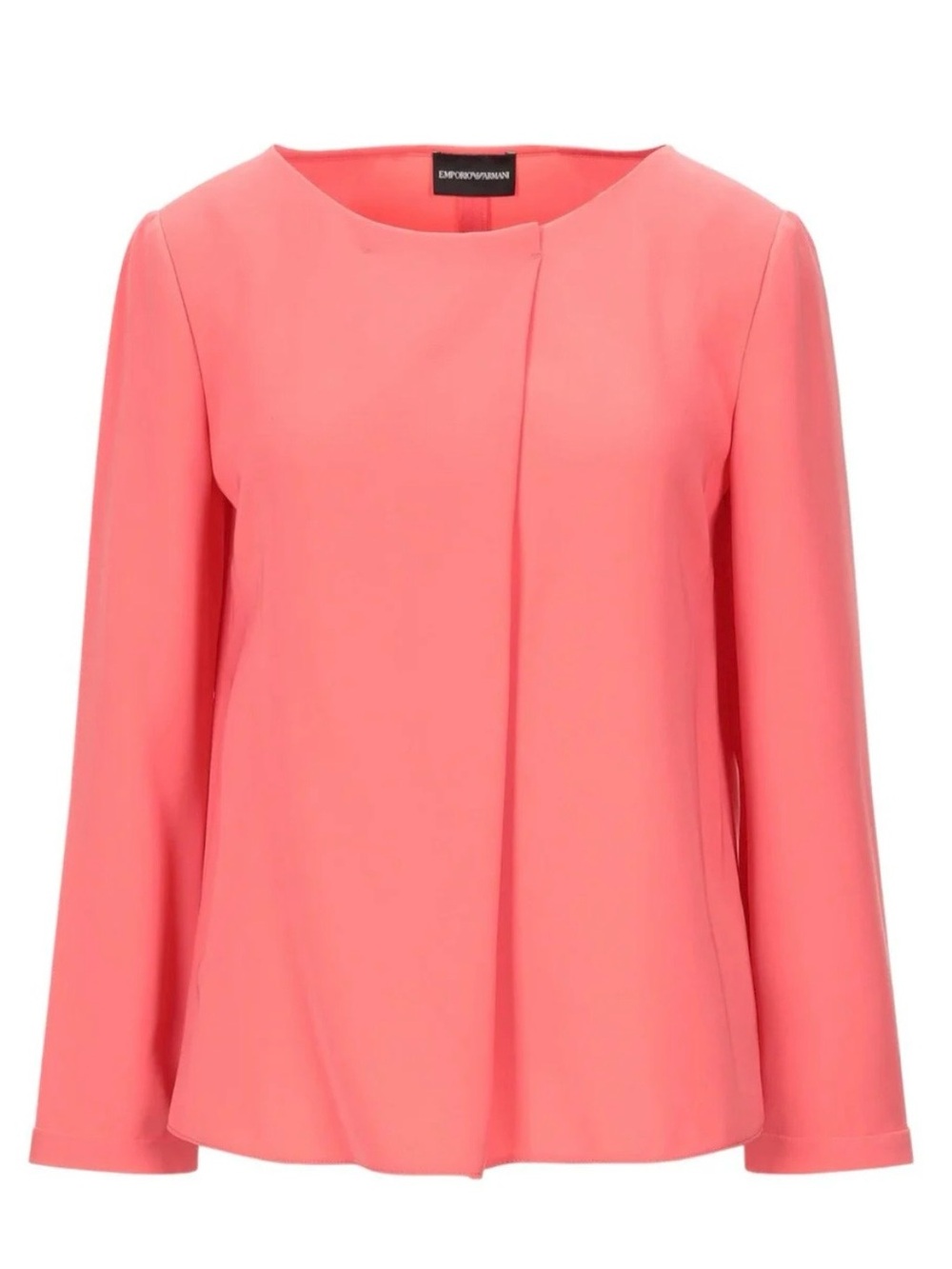 EMPORIO ARMANI Poly Blouse with Diagonal Hem, pink